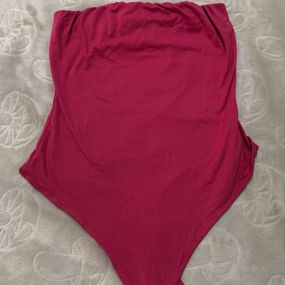 Ruched pink bodysuit